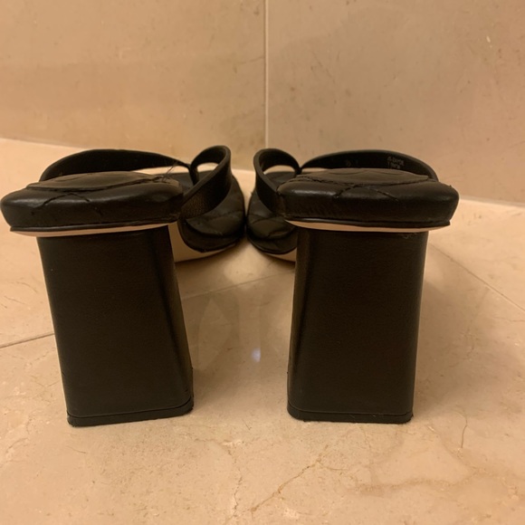 Jessica Simpson Black Quilted Sandals with Square Toe - Picture 2 of 3